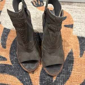 Vince Camuto Olive Peep-Toe Ankle Booties